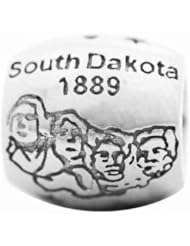 De Buman Sterling Silver Us 50 State South Dakota Bead,hole 5mm