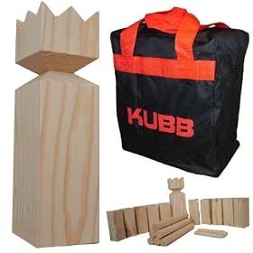 Viking Kubb Garden Game Hardwood in Canvas Bag
