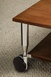 Metallic Silver 11-15/16 Inch Leg with Caster, Wood Surface Version