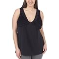 Pure Energy Plus Ruffle Tank - Ebony