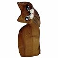 Curious Cat Wood Sculpture - 12"