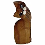 Curious Cat Wood Sculpture - 12