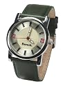 Bench Gents Beige Dial Green Leather Strap Watch