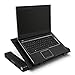 Lavolta Adjustable Vented Laptop Table Aluminium Notebook Desk Portable Stand Tray with Mouse Board and CPU Fan Cooling Pad - Black