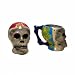 Day of the Dead Skulls, Set of Two, Assorted Colors and Paint Patterns