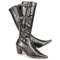 JANE KLAIN Damen Winter Langschaft Stiefel, variable Schaftweite, dunkelbraun