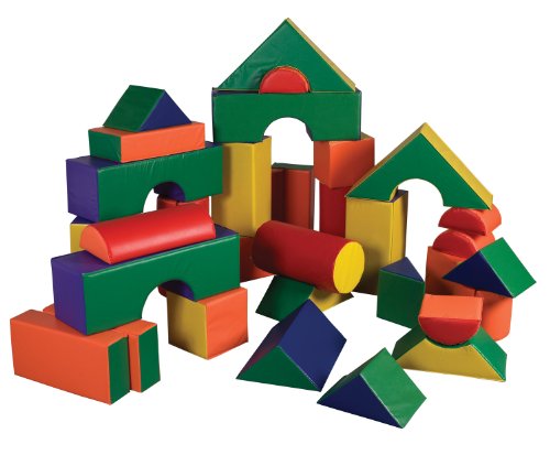 Ecr4kids Creative PreSchool Kids Architecture Softzone 35 Pieces Lightweight Colorful Jumbo Fun Soft Blocks
