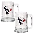 Houston Texans 2pc 15oz Glass Tankard Set- Primary Logo NFL Football