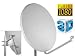Antenne Opticum 100 cm Stahl, Hellgrau FullHD HDTV 3D Sat Spiegel Schüssel NEU