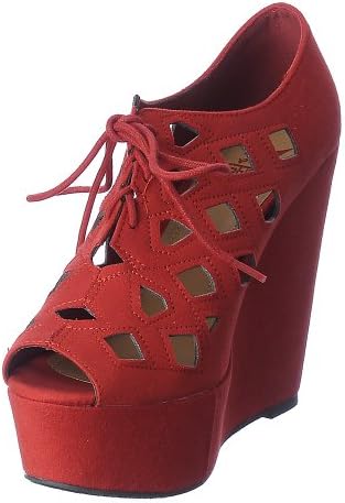 Shiekh Womens Resist-H Dress Wedge - Red Size 8
