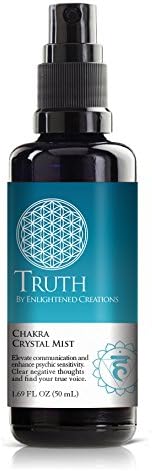 Truth Chakra Crystal Mist by Enlightened Creations: Throat Chakra Balancing Essential Oil Mist