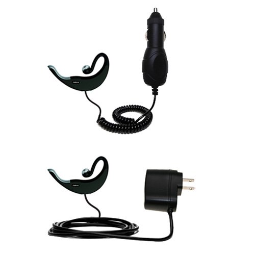 Essential Kit for the Jabra BT500v - includes Car and Wall Charger with Rapid Charge Technology - Gomadic Brand w/ TipExchange Technology