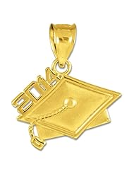 10k Yellow Gold Class of 2014 Graduation Cap Charm Pendant