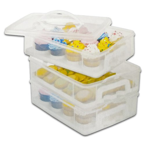 Snapware Snap N Stack Cookie and Cupcake Carrier 3 Layers Holds 36