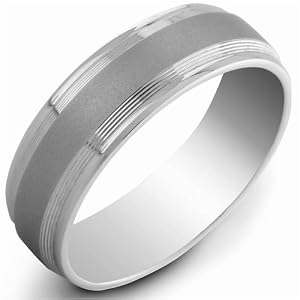 Men's White Gold Classic Style Wedding Band