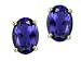 2.00 cttw Genuine Oval Iolite Earring Studs LIFETIME WARRANTY