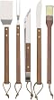 LamsonSharp Classic Rosewood Bbq 5-Piece Set (Turner, Fork, Tongs, Knife & Brush)