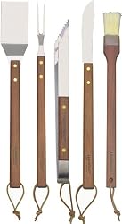 LamsonSharp Classic Rosewood Bbq 5-Piece Set (Turner, Fork, Tongs, Knife & Brush)
