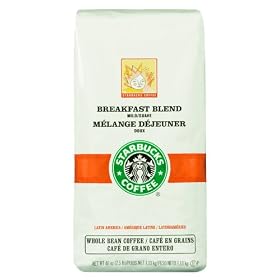 Starbucks Breakfast Blend Whole Bean Coffee, 40-Ounce Bag