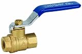 Homewerks 116-2-14-14 No-Lead Full Port Ball Valve with 1/4-Turn, Female Thread x Female Thread, Brass, 1/4-Inch