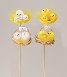 ふわふわひよこピック カゴ付き 4本セット