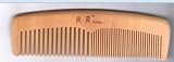 RPTM2-1 - Hand Made Curved 100% Natural Peach Wood Wooden Comb(Double Spacing) - 6.5 Inch - New & Improved Display Package!