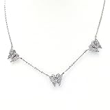 14k Diamond Butterfly Necklace in White Gold