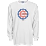 Reebok Chicago Cubs White Faded Logo Long Sleeve Thermal T-shirt