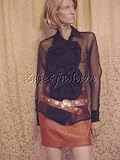 Christian Dior - $2105 New CHRISTIAN DIOR Sheer Black Rose Silk Top 10 / 42