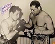 Jake Lamotta Signed 16X20 Photo - (Lamotta With Joe Louis) - Boxing - Authentic Autographed