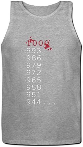 DreamFanta Men's Cotton Whats 1000 Minus 7 Tokyo Ghoul Toukyou Kushu Tank top XXL Grey