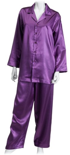 Intimo Women's Poly Charmeuse Pajama Set, Violet, Medium