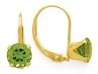 14K PERIDOT ROUND LEVERBACK EARRINGS 6MM