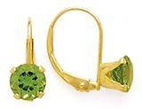 14K PERIDOT ROUND LEVERBACK EARRINGS 6MM