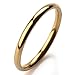 Men,Women's Wide 2mm Stainless Steel Ring Band Gold Classic Wedding Polished