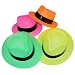 Neon Color Plastic Gangster Hats (1 dz)