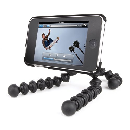 Joby Gorillamobile GM3-01EN Flexible Tripod with Soft itouch Case for iPod Touch, Universal Camera Adapter Screw, and 2 High-Bond Removable Adhesive Clips
