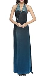 Velvet Striped Print Backless Halter  Dress