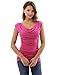 PattyBoutik Women's Cowl Neck Ruched Double Layer Top