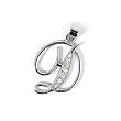 INITIAL PENDANT W/CZ STERLING SILVER .925 Letter D