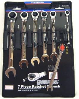 GM Goodwrench GM4730 7 Piece 8-Millimeter to 17-Millimeter Metric Racheting Wrench Set