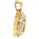14K Gold Princess Diamond Pave Heart Pendant 1/2cttw