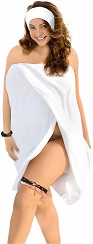 Spa Wrap + Headband + Camo Garter 3PC Set, Womens Sz Small - 5X Plus Size (4XL Plus Size 3XL 4X 5X, White + Mossy Oak Garter)