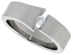 StainlessSteel1/4in.(6mm)FlatBandw/SingleTensionSetCZ(AvailableinSizes8to14),size9