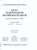 Acta Scientiarum Mathematicarum