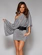 Sexy Two Way Mini Dress Tunic Clubwear Dance Glitter Purple Small