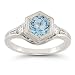 Roman Art Deco Aquamarine and Diamond Ring