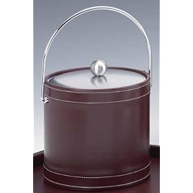 Kraftware 51068 Stitched Burgundy 3 Quart Ice Bucket with Bale Handle, Bands and Metal... by Kraftware
