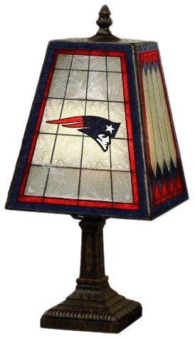 New England Patriots 14 Inch Art Glass Lamp