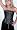 Gothic Black Leather Steel Boned Overbust Corset Front Chain Lace up Corset Waister Trainer, 38